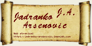 Jadranko Arsenović vizit kartica